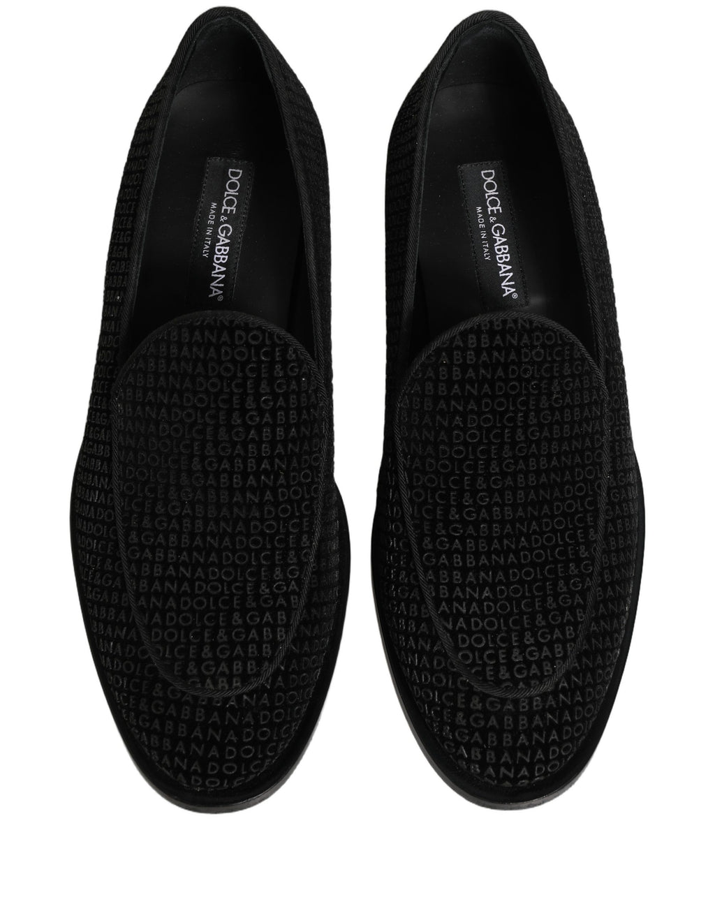 Black Logo Monogram Men Dress Loafers Shoes