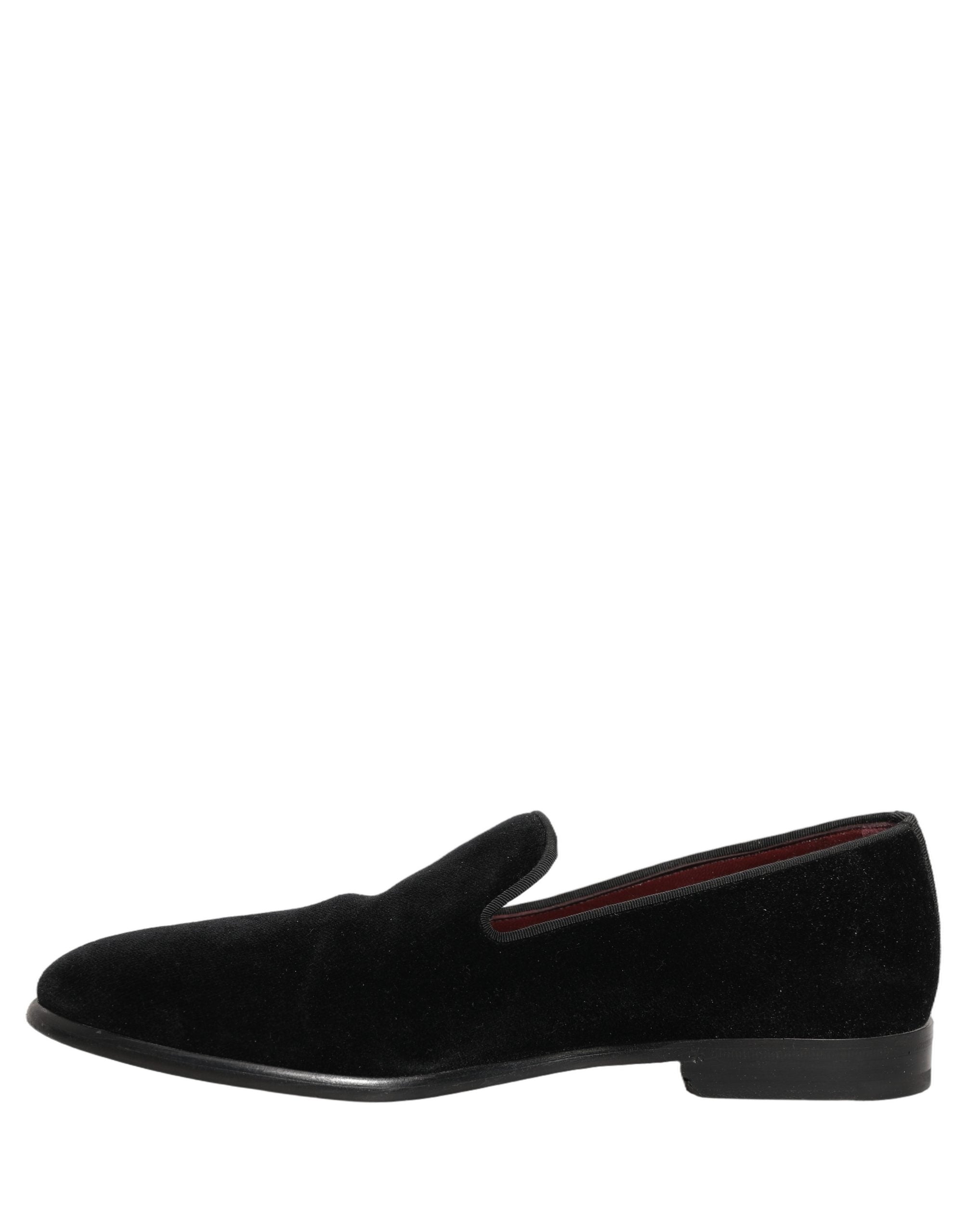Black Velvet Cotton Loafers Formal Dress Shoes