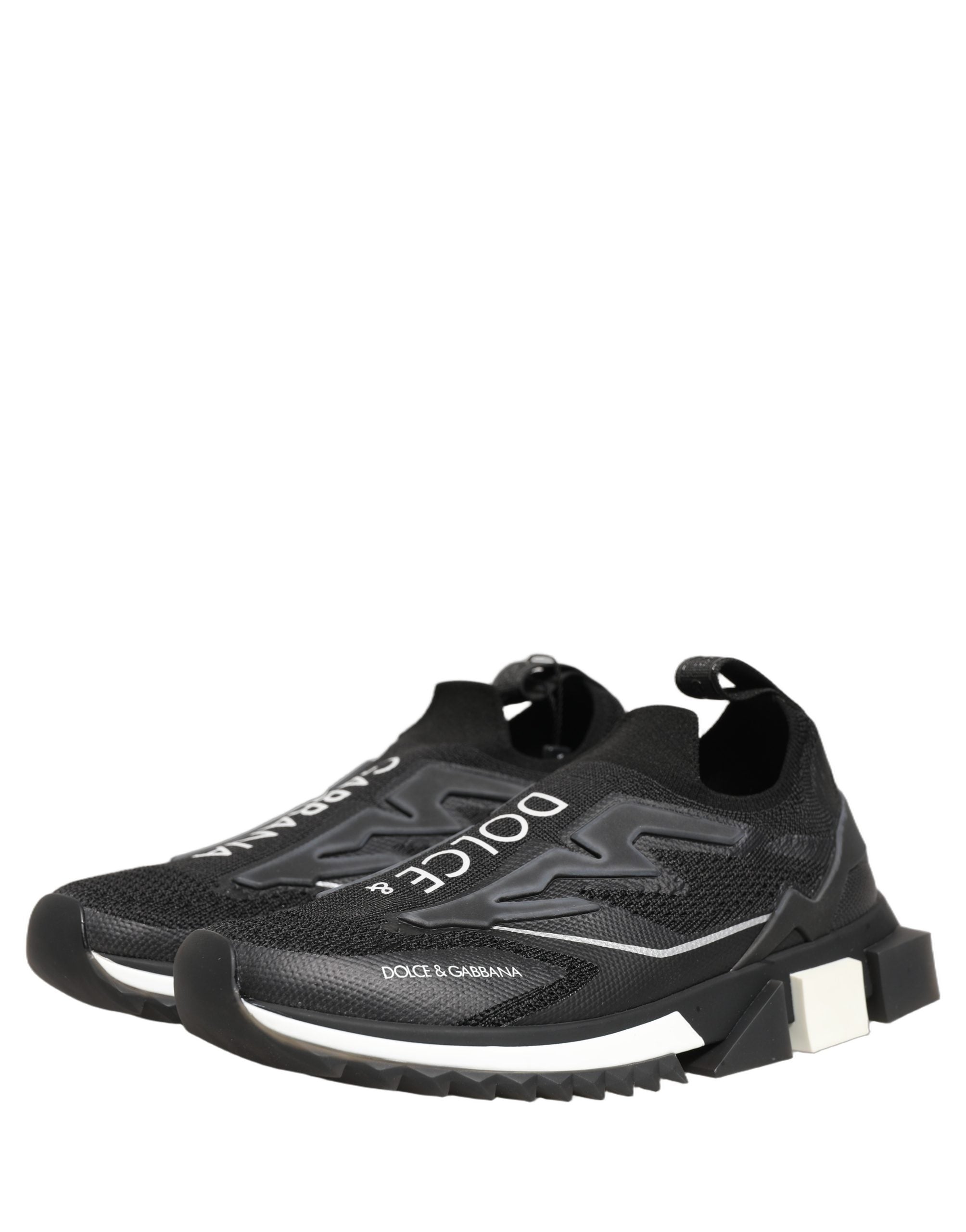 Black White Sorrento Slip-On Logo Sneakers Shoes