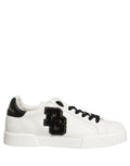 White Leather DG Logo Low Top Sneakers Shoes