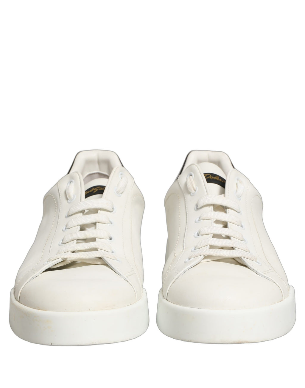 White Black Leather Lace Up Sneakers Shoes