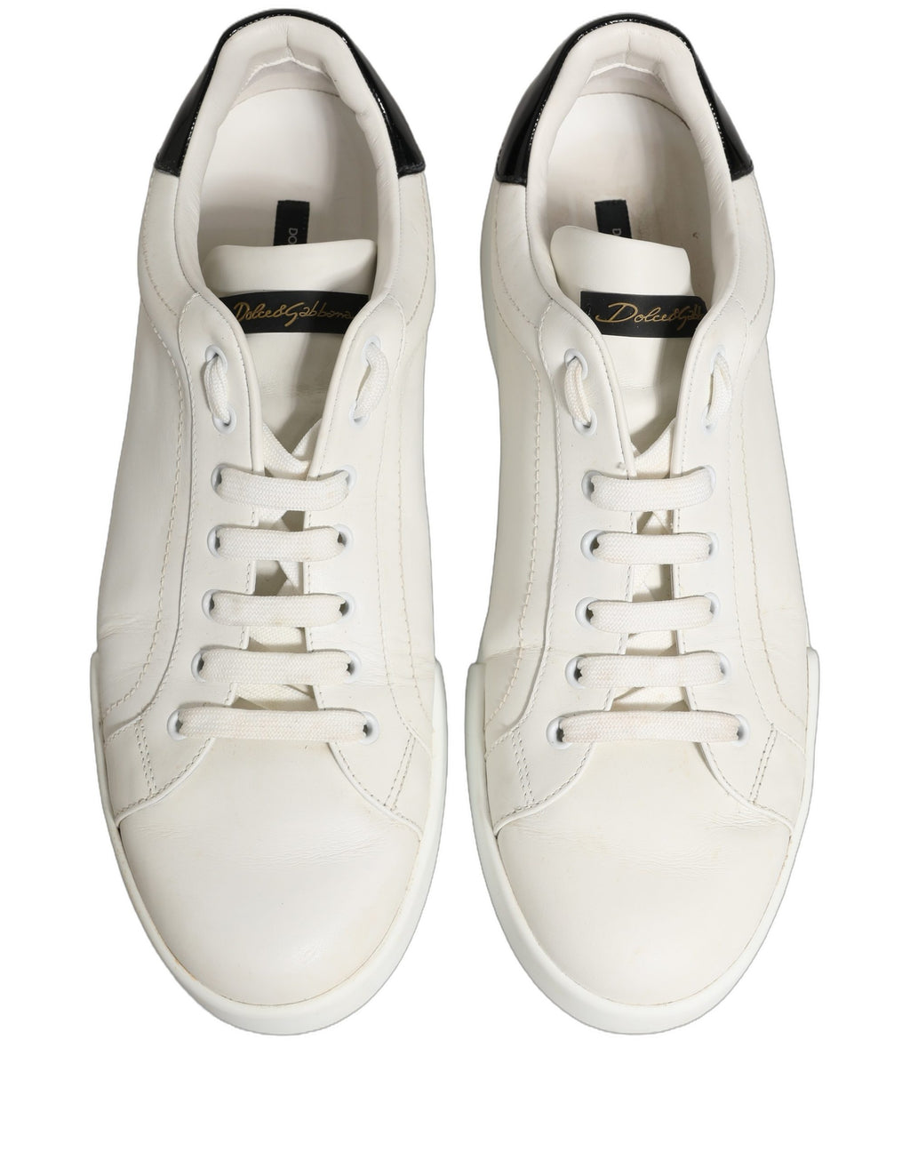 White Black Leather Lace Up Sneakers Shoes
