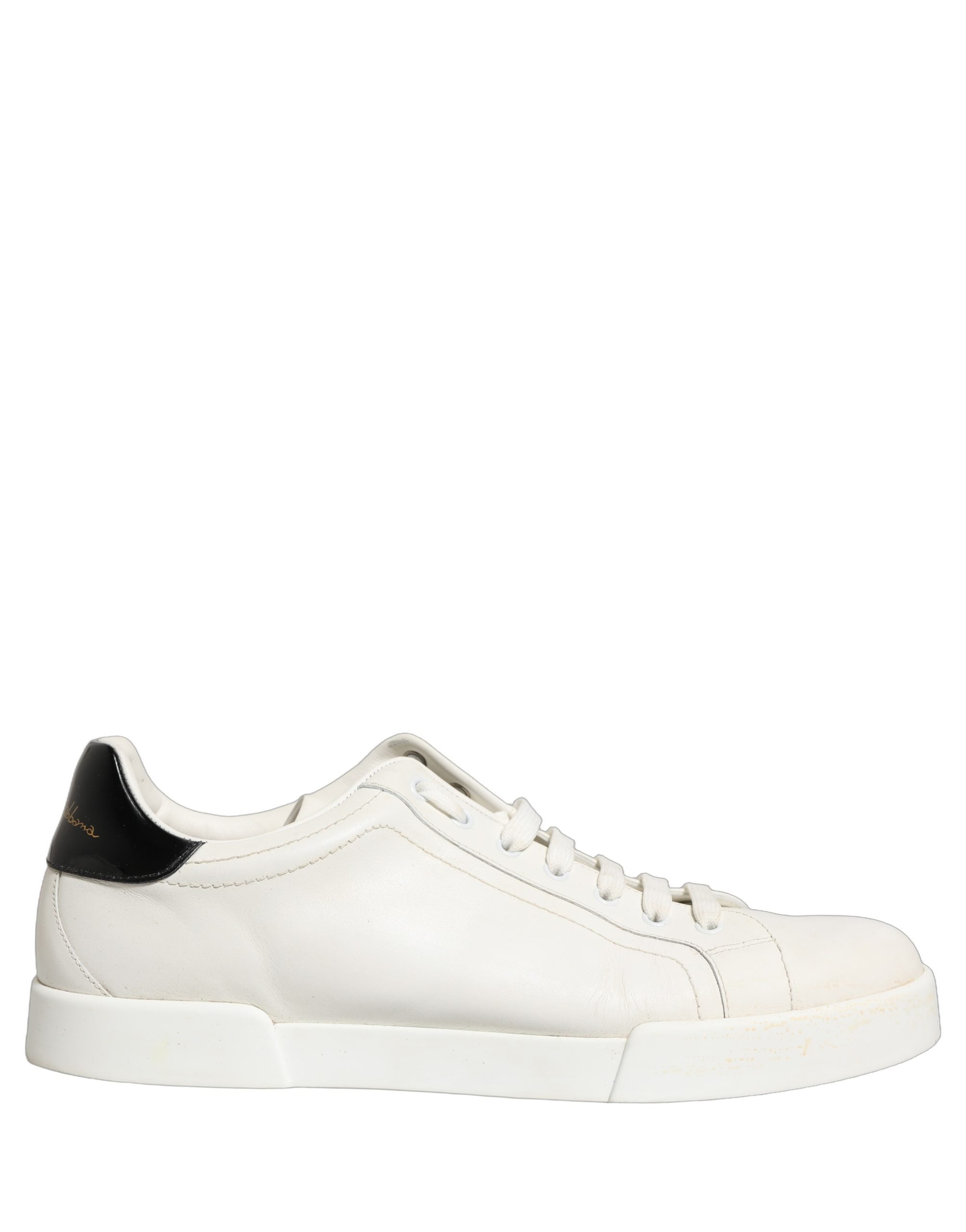 White Black Leather Lace Up Sneakers Shoes