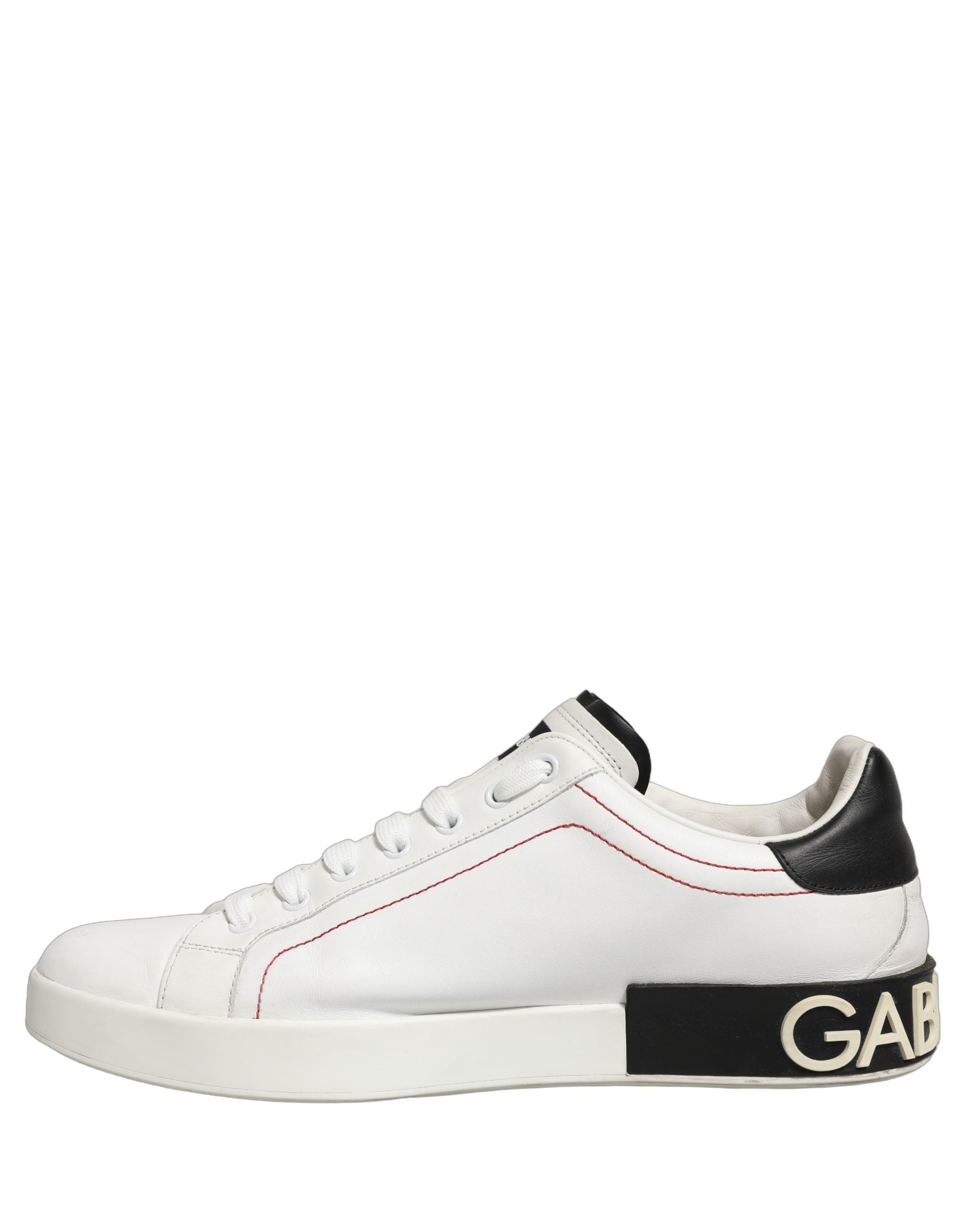 White Black Leather Lace Up Sneakers Shoes