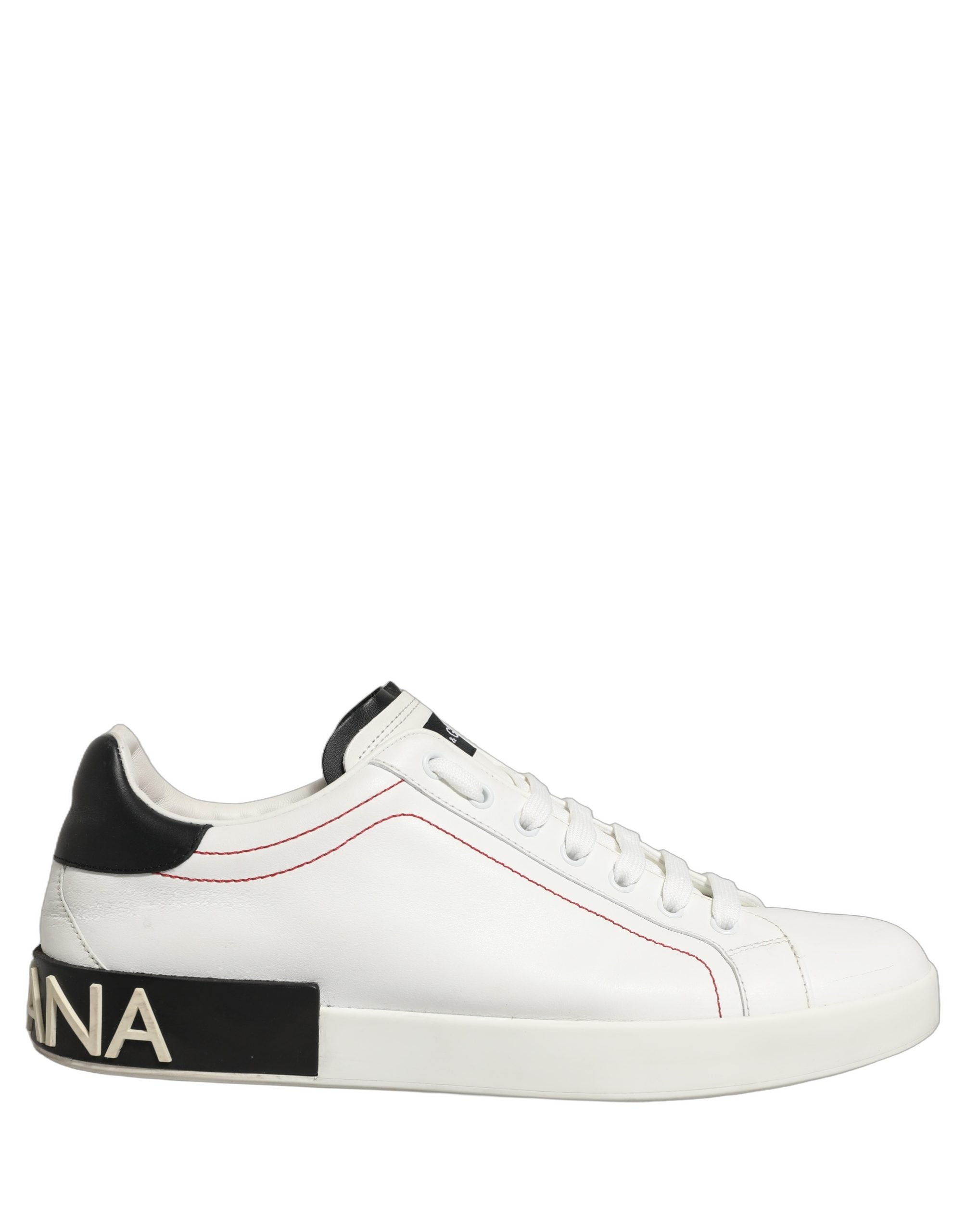 White Black Leather Lace Up Sneakers Shoes