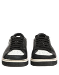 Black Leather Crown Milano Men Sneakers Shoes