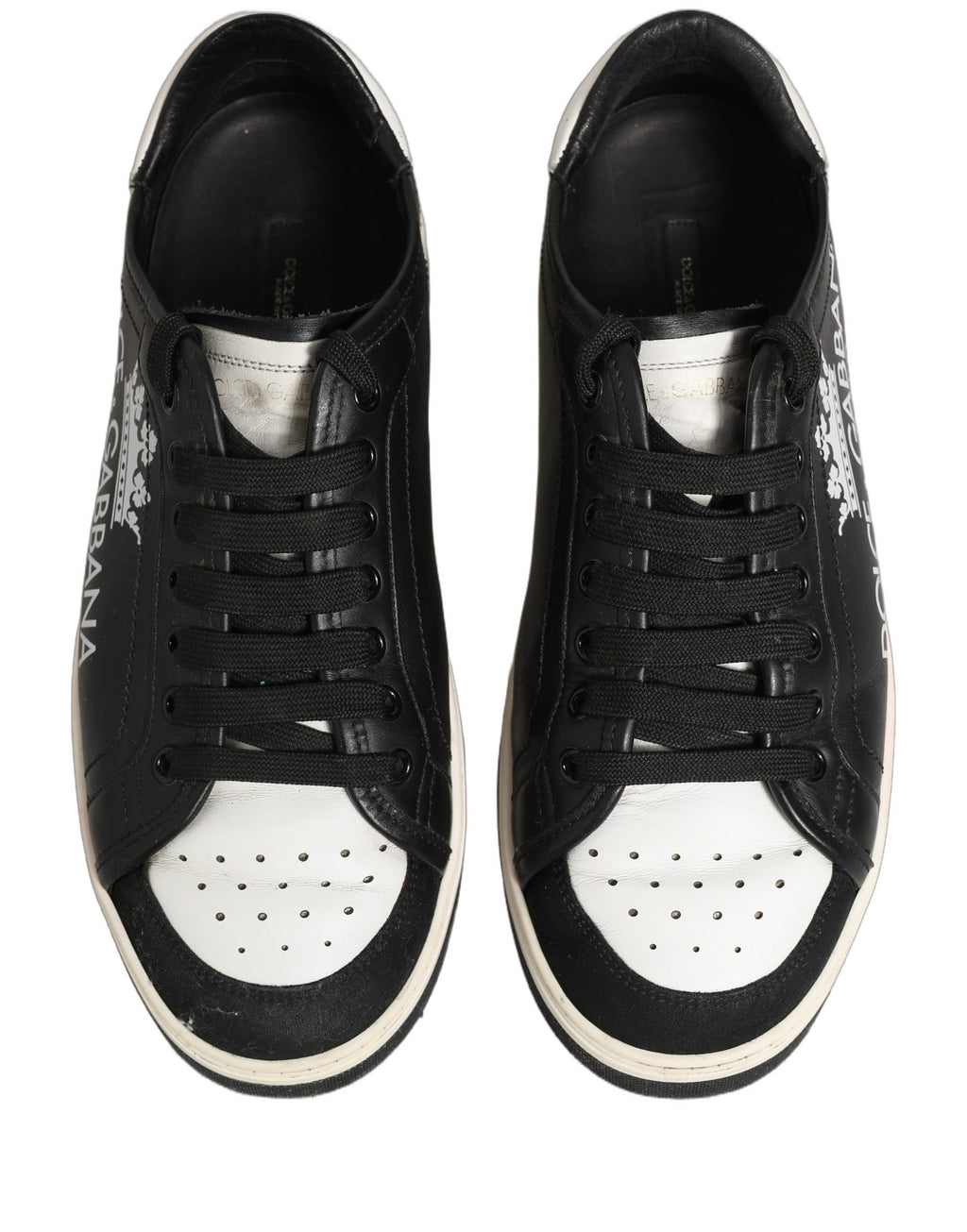 Black Leather Crown Milano Men Sneakers Shoes