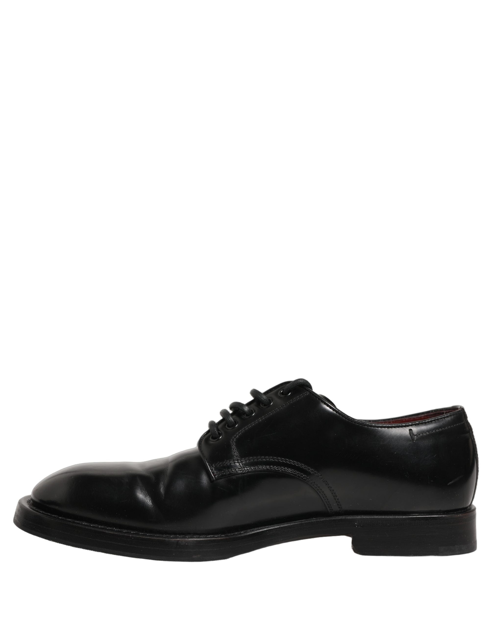 Black Leather Lace Up Derby Dress Men Shoes