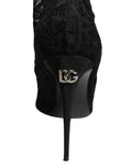 Black Taormina Lace Socks Boots Pumps Shoes