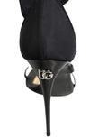 Stiletto Sandals Socks Knee High Boots Black