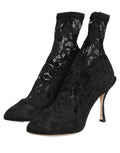Black Socks Taormina Lace Pumps Boots Shoes