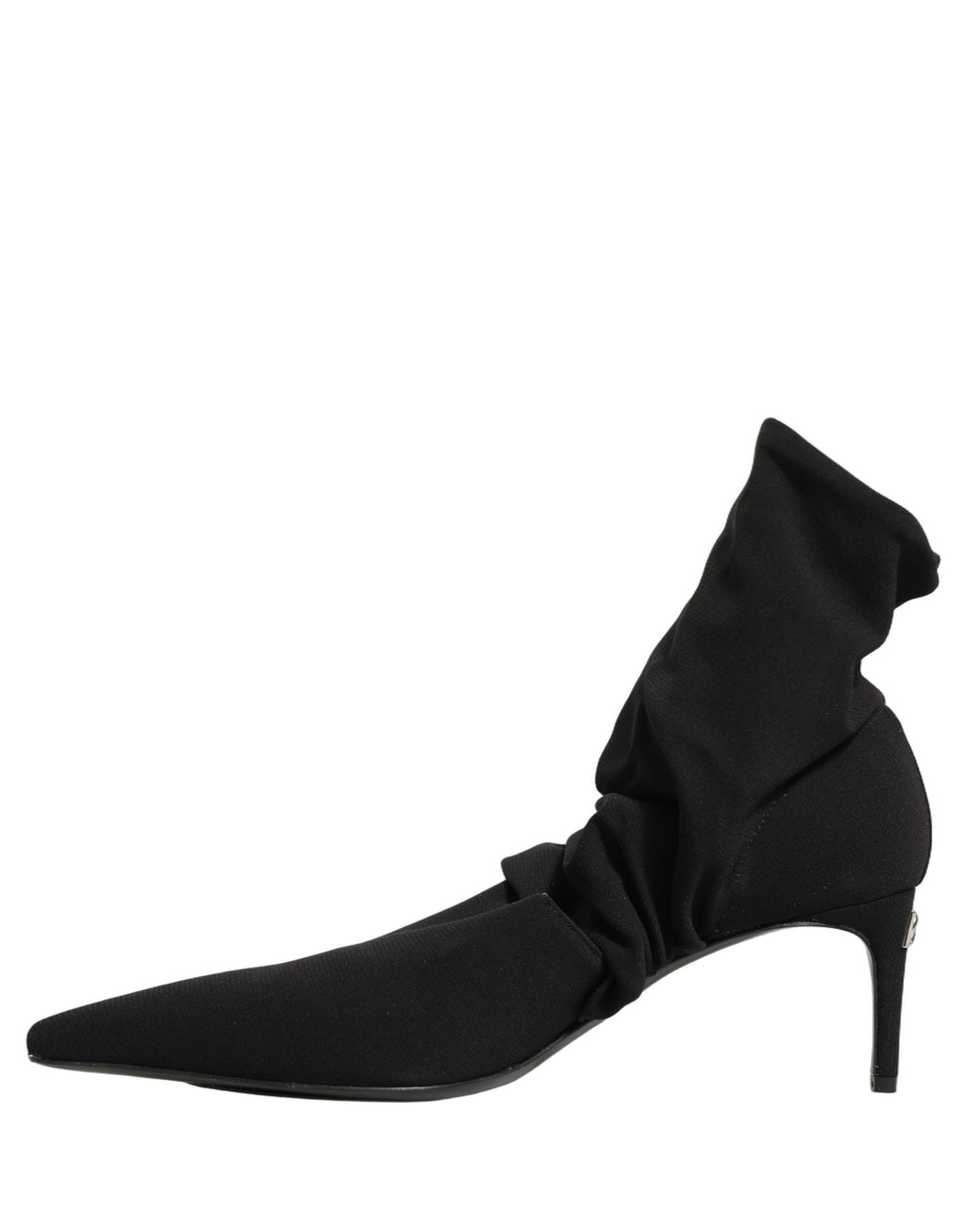 Black Stretch Socks Heels Ankle Boots Shoes