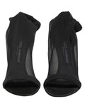 Black Nylon Mesh Sock Style Boots Shoes