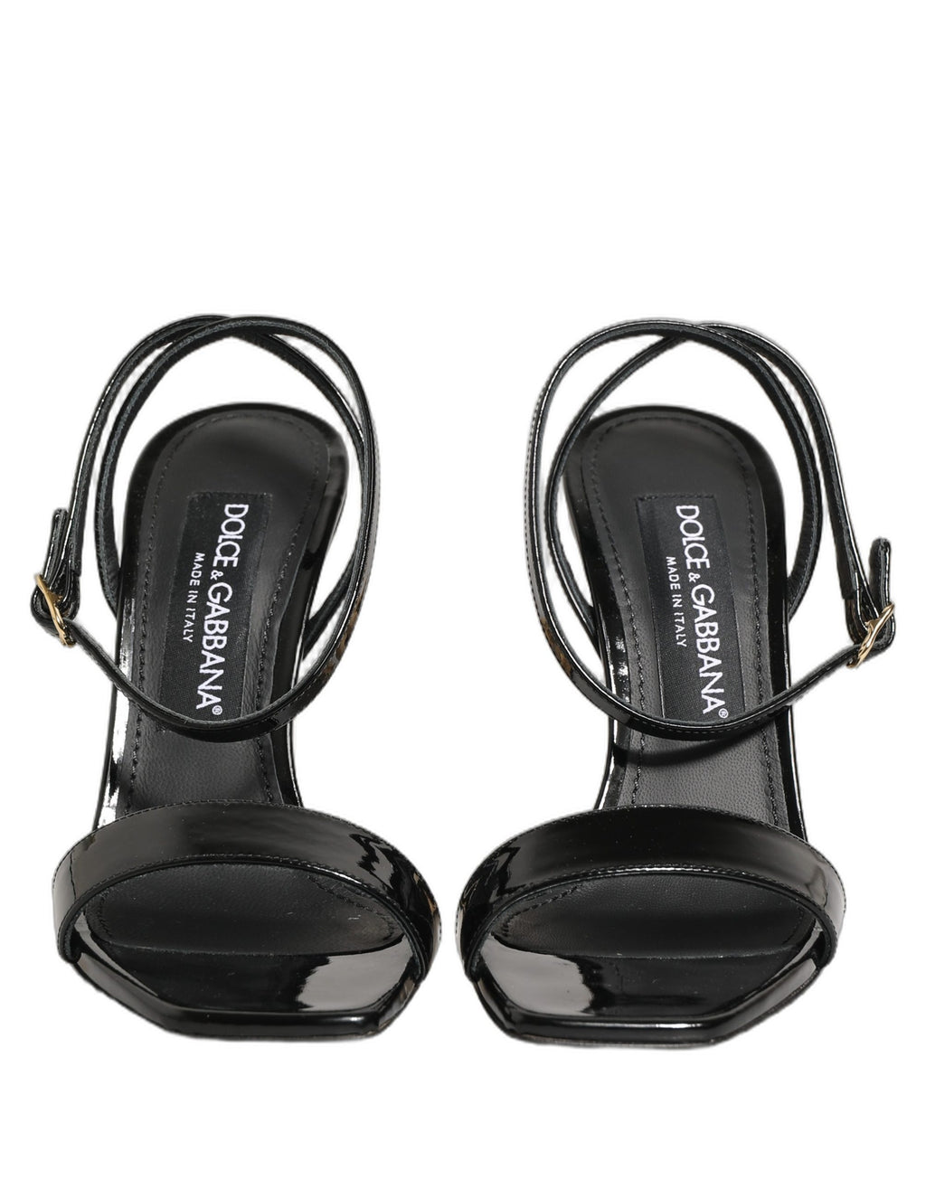 Black Leather Ankle Strap Heels Sandals Shoes