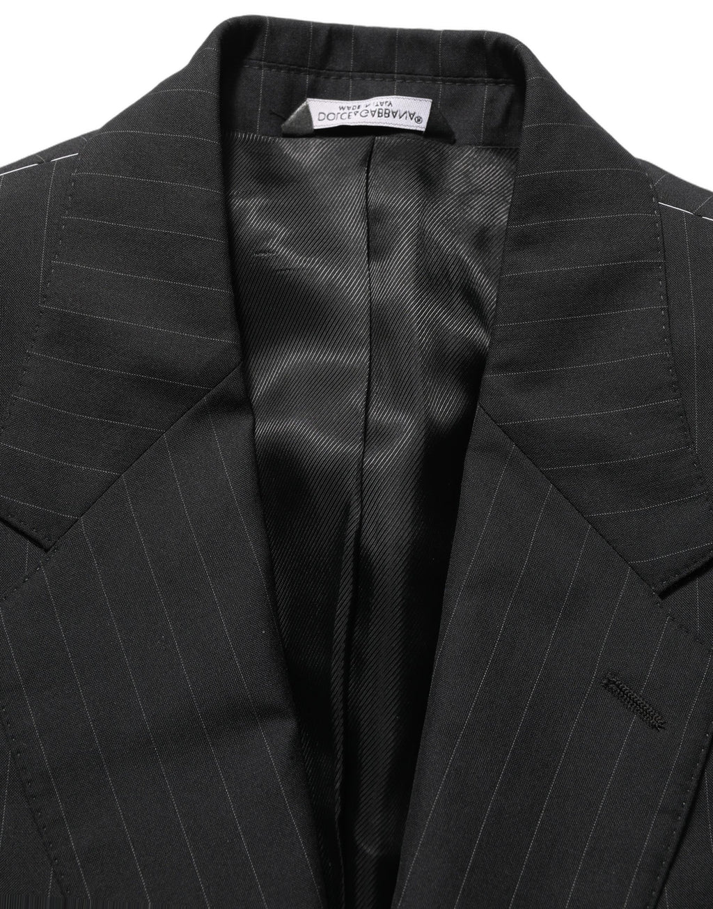 Black Stripes Wool Single Breasted Blazer