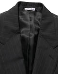 Black Stripes Wool Single Breasted Blazer