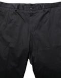 Black Cotton Tapered Leg Dress Trouser Pants