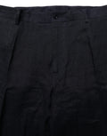 Black Linen Straight Leg Dress Trouser Pants