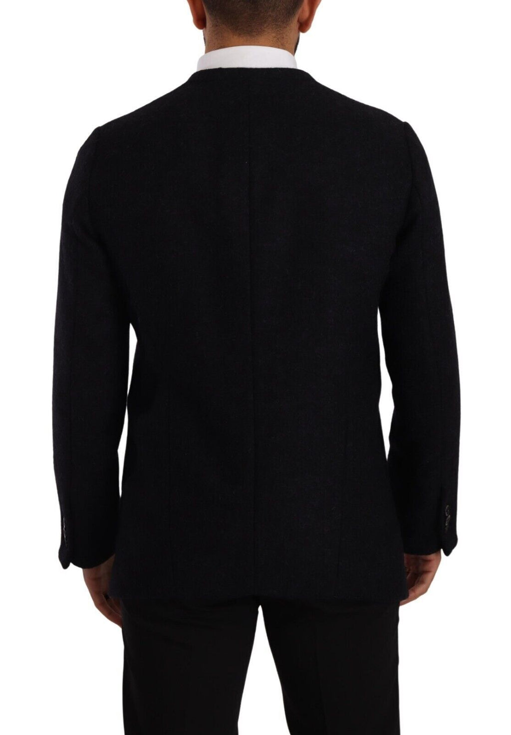 Gray Alpaca Button Down Men Coat Jacket