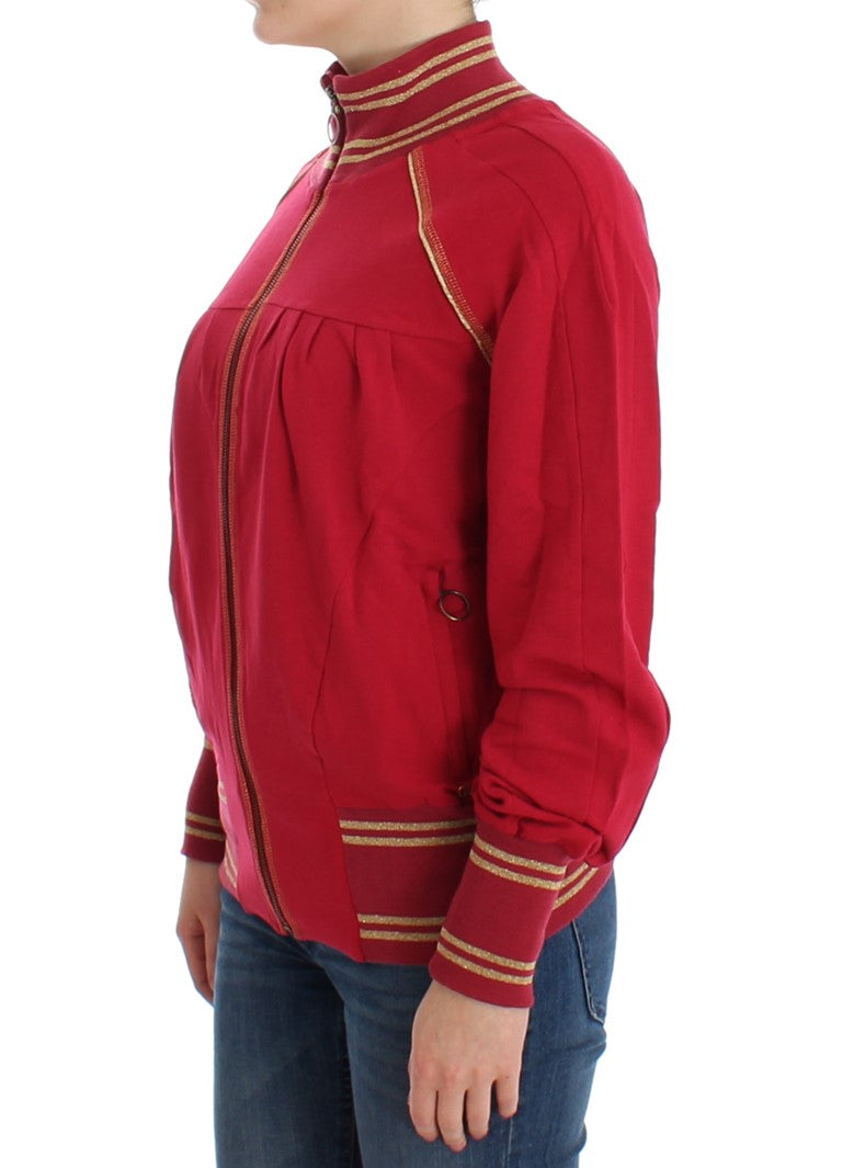 Pink Mock Zip Cardigan Sweatshirt Sweater