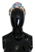 Gold Crystal Purple Hortensia Headband Crown Diadem