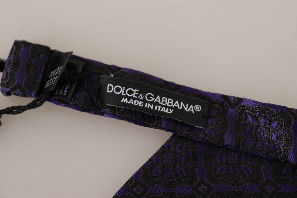 Blue Geometric Silk Adjustable Neck Papillon Tie