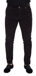 Brown Corduroy Men Casual Trouser Pants
