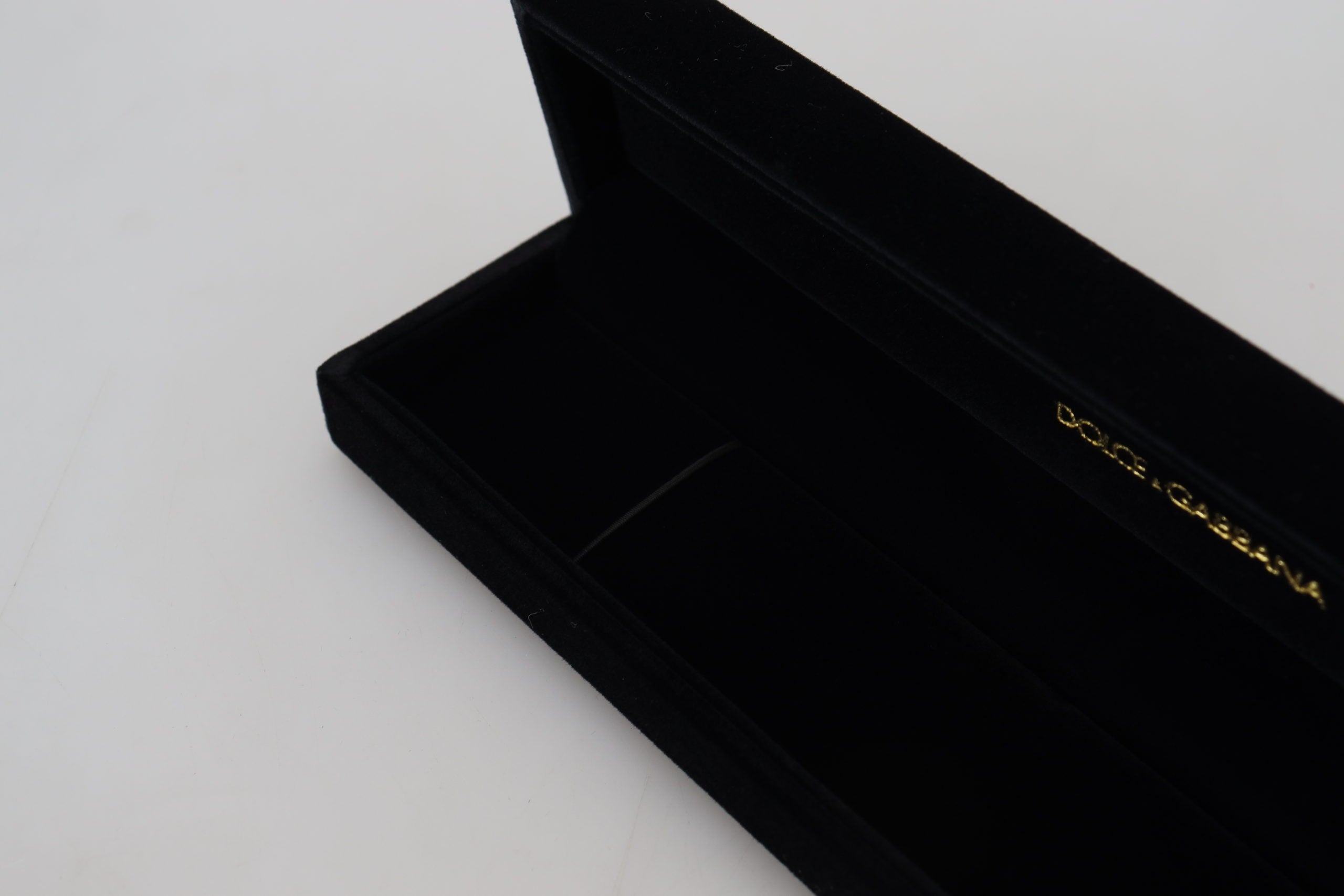 Black Velvet Logo Plaque Storage Bracelet Jewelry Box