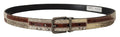 Multicolor Exotic Leather Patchwork Metal Belt