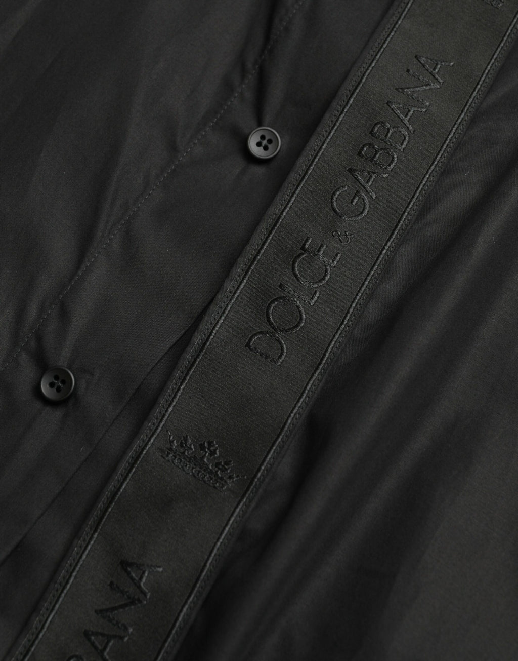 Black Cotton Logo Formal GOLD Dress Shirt