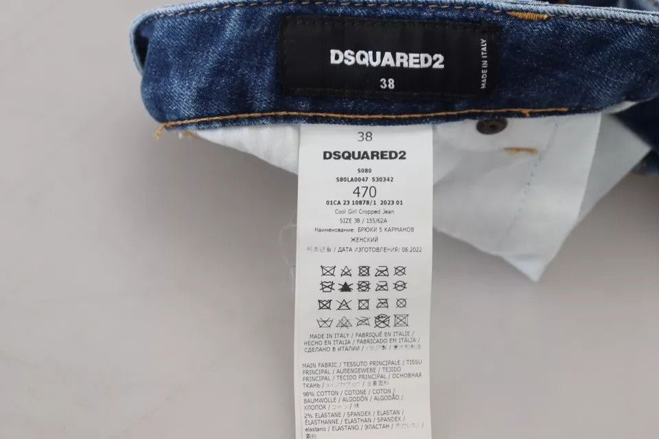 Blue Icon Low Waist Cropped Cool Girl Denim Jeans