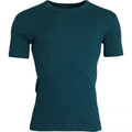 Blue Green Cotton Round Neck Short Sleeves T-shirt