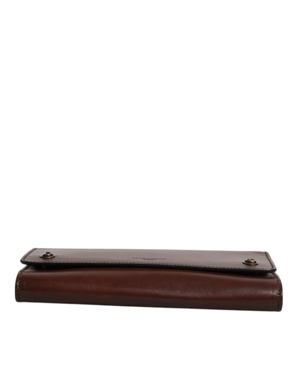Brown Leather Logo Embossed Crossbody Bag