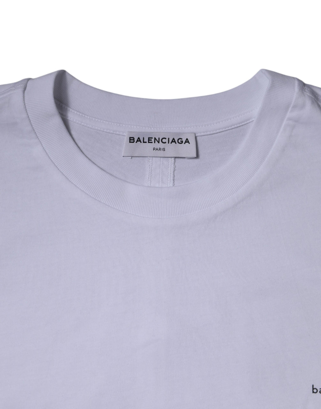 White Logo Cotton Crew Neck Short Sleeves T-shirt