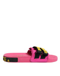 Fuchsia Neoprene Slides Flats Beachwear Shoes
