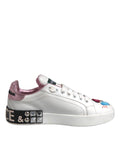 White Sequined Crystal Low Top Sneakers Shoes