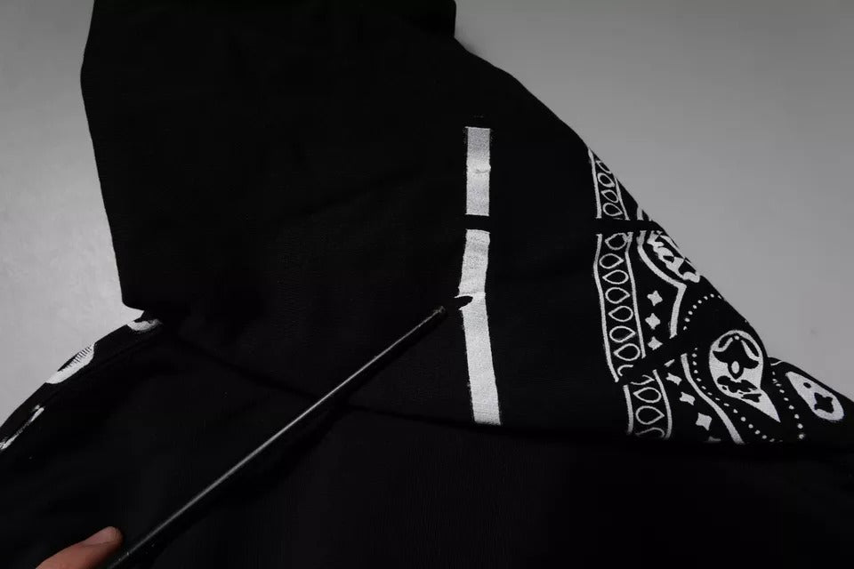 Black Bandana Hooded Men Sweatshirt Sweater