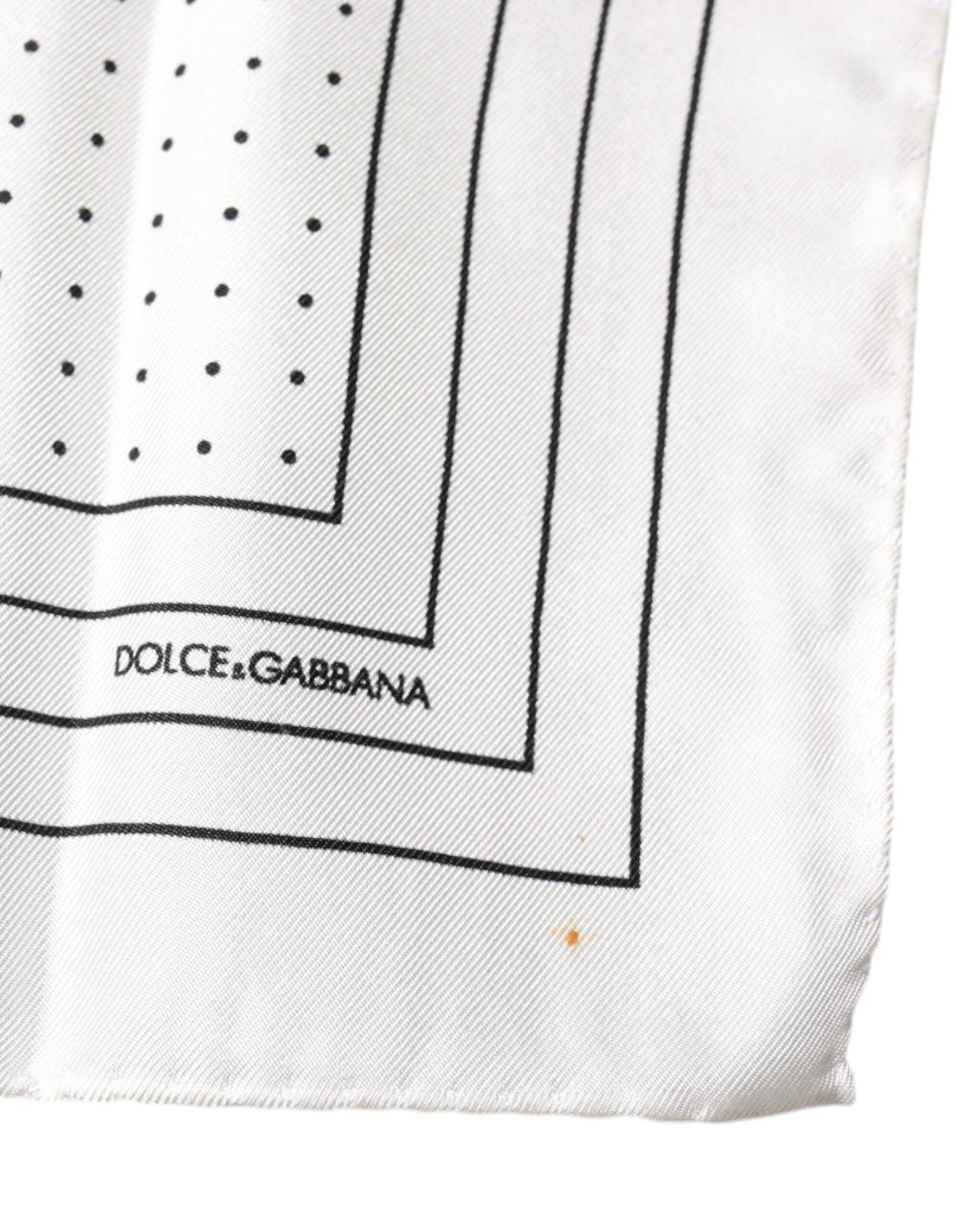 White Polka Dots Square Handkerchief Scarf