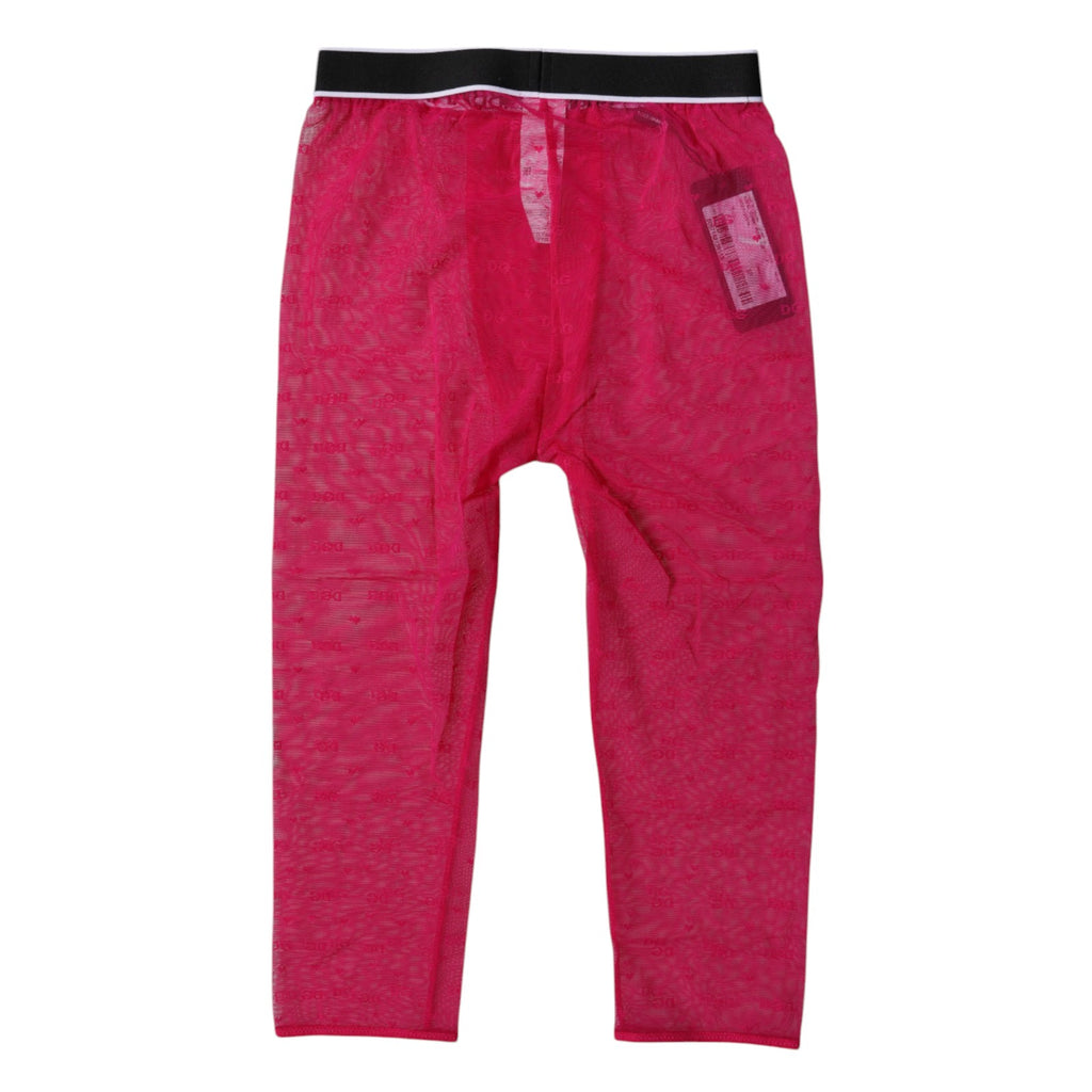 Fuchsia DG Logo Nylon Cropped Tights Underwear