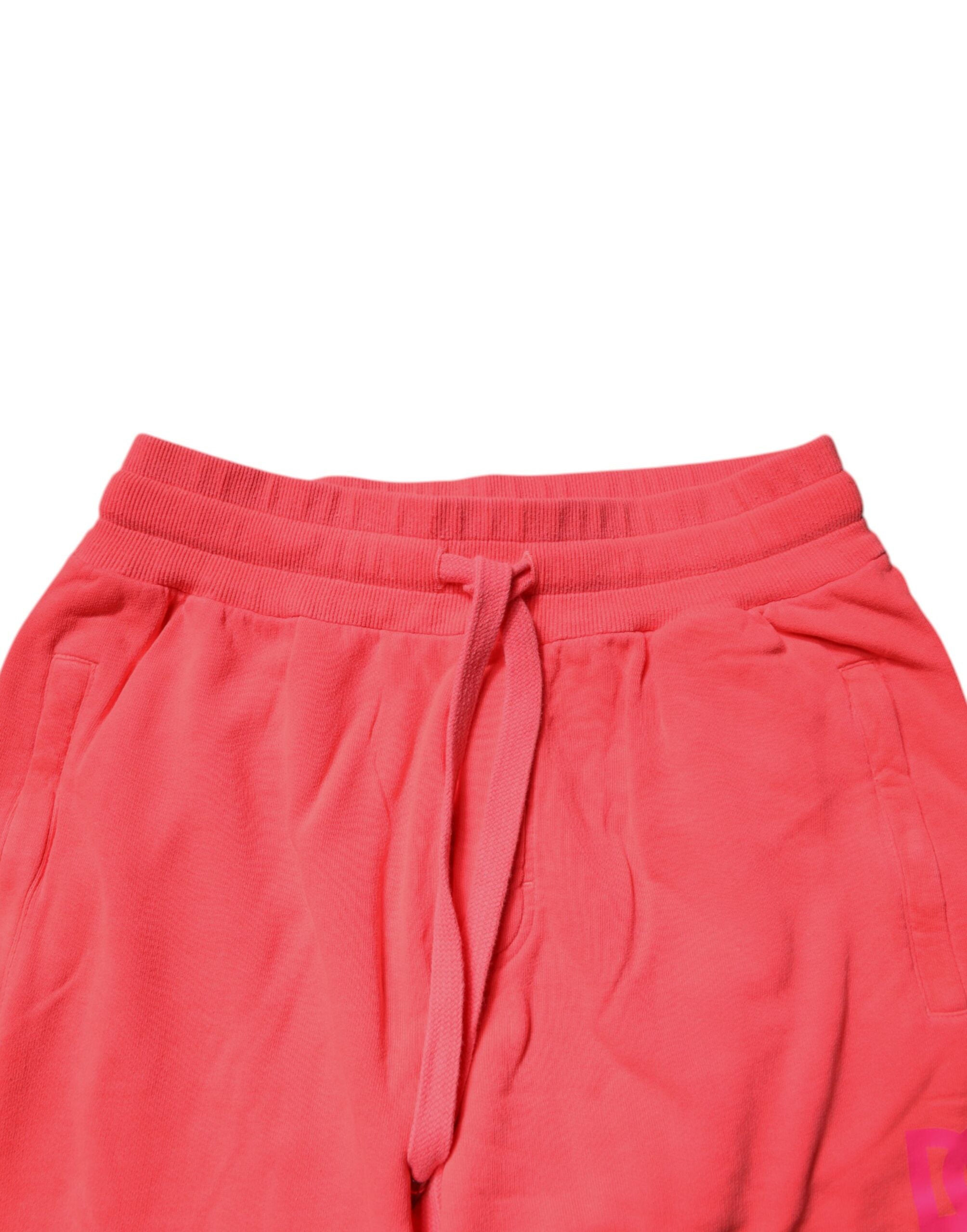 Neon Red Cotton Jogger Men Sweatpants Pants
