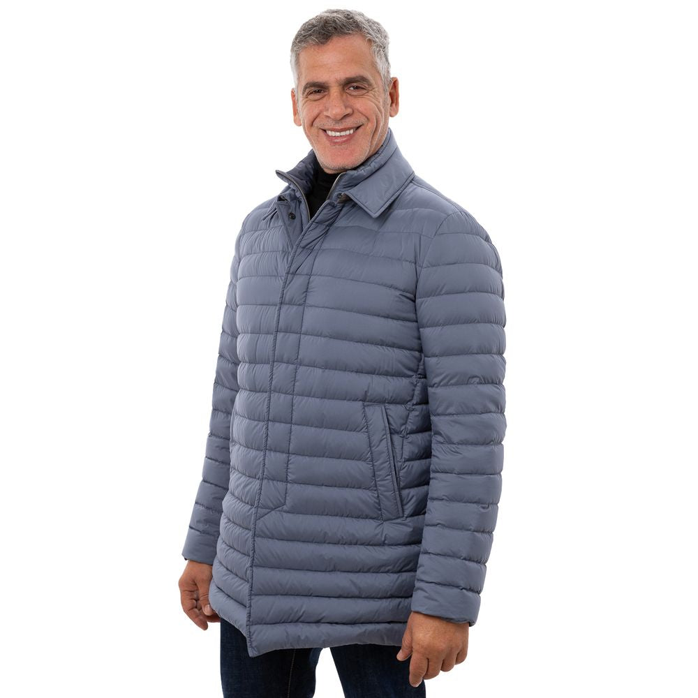Blue Polyester Coat