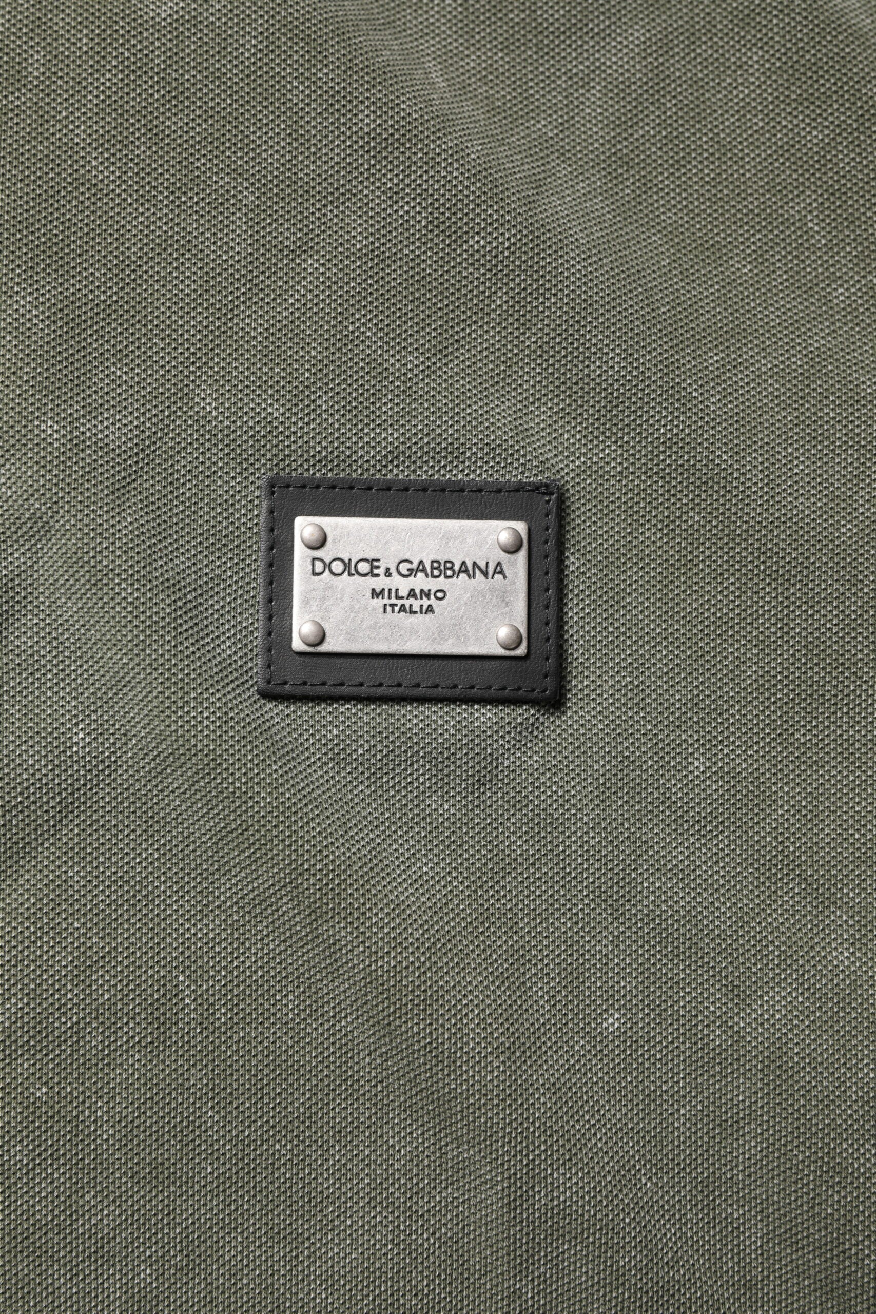 Army Green Logo Plaque Cotton Polo Shirt T-shirt