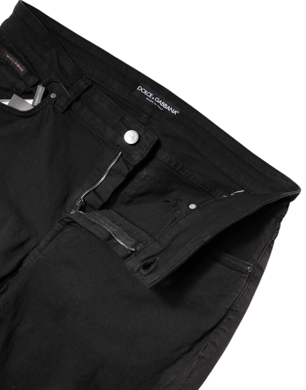 Black Cotton High Waist Skinny Denim Jeans