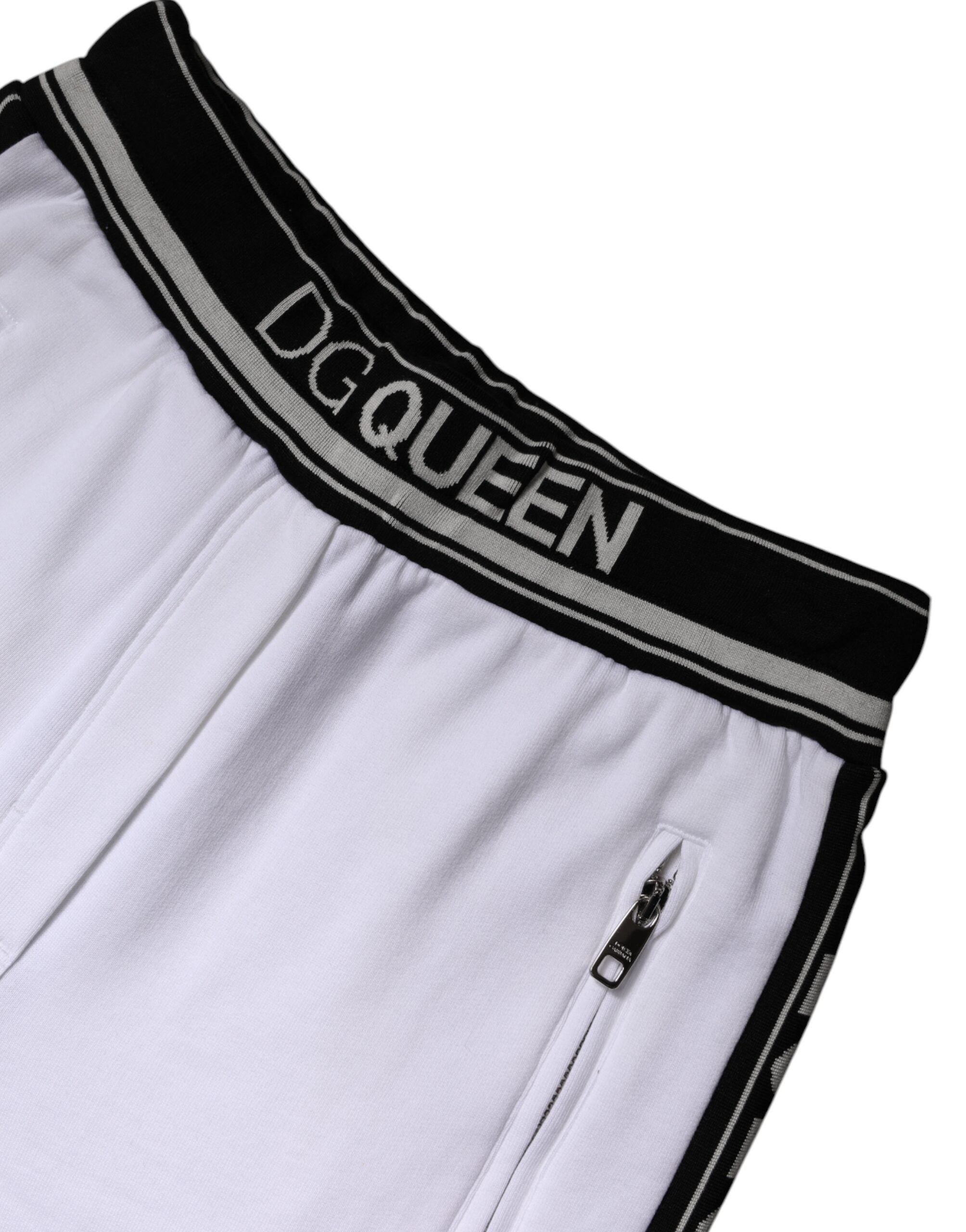 White Cotton Stretch Jogger Sweatpants Pants