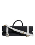 Blue White Calfskin Leather Crossbody Shoulder Bag