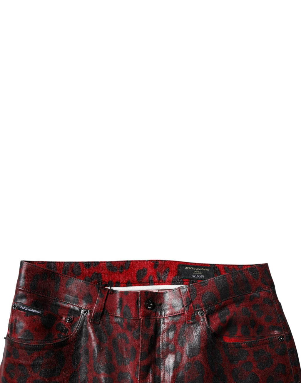 Red Leopard Cotton Skinny Men Denim Jeans
