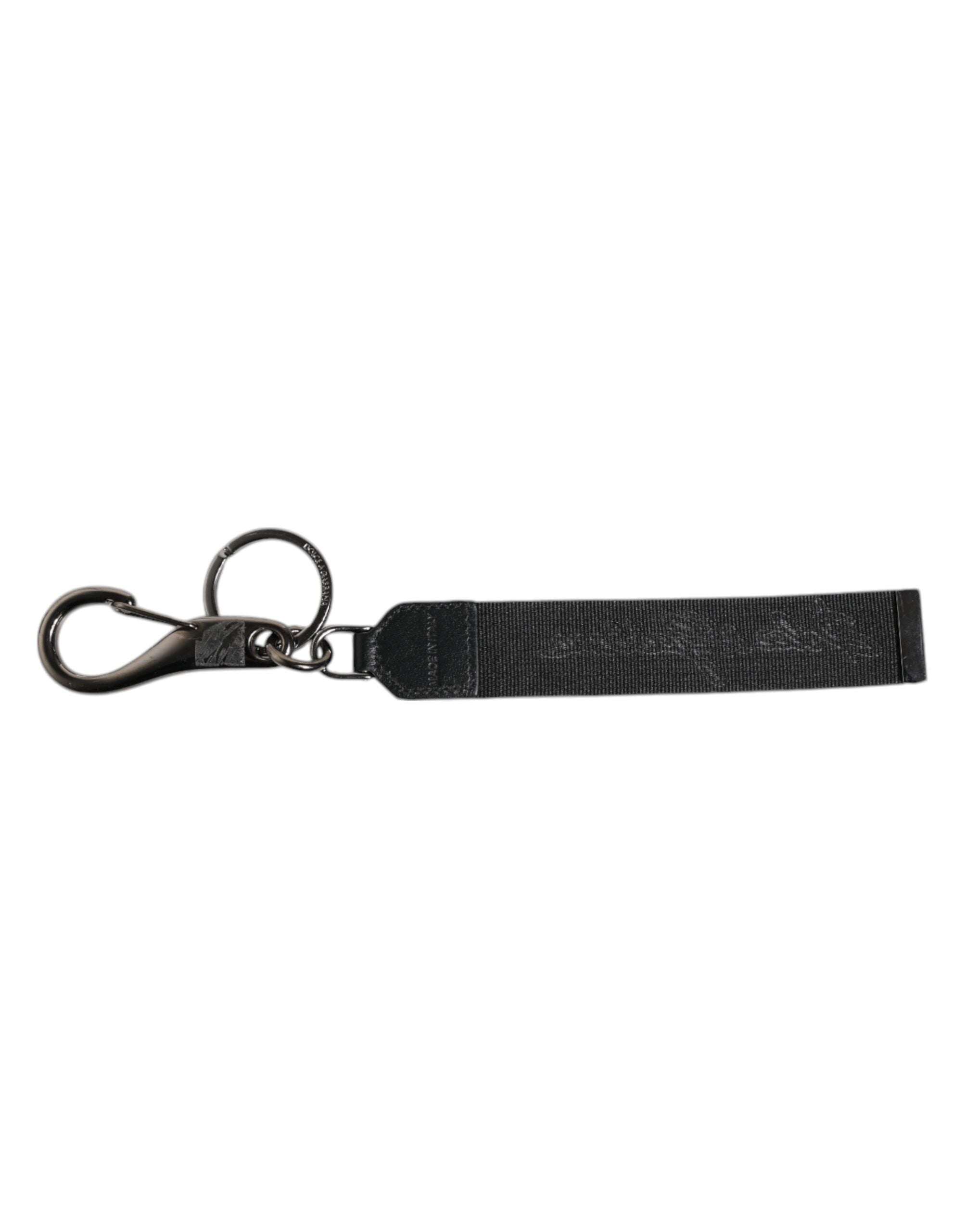 Black White DG Logo Silver Men Keychain Polyester Keyring