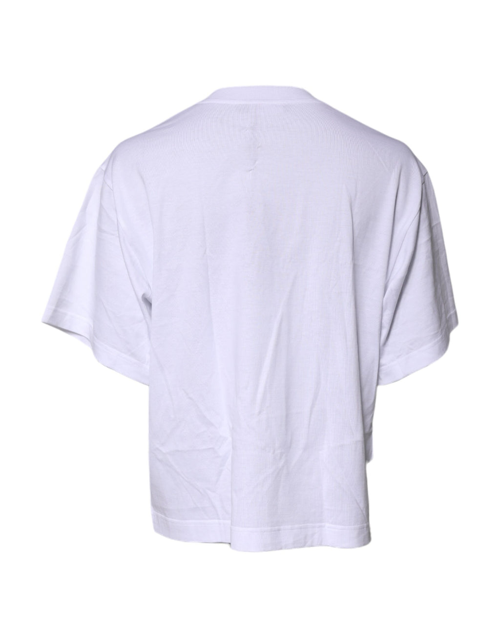 White Printed Round Neck Top Cotton T-shirt