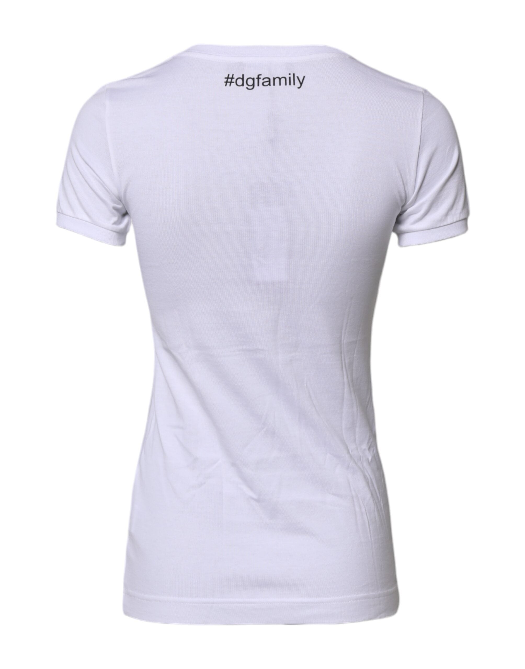 White #DGFAMILY Embroidery Cotton T-shirt