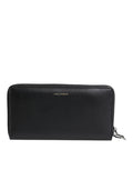Black Blue Exotic Leather Embossed Continental Wallet